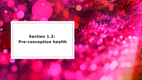 Pre Conception Health R018 L01.