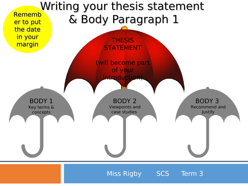 Social and Community Studies - Science and Technology (eSafety) unit - writing a thesis and body 1