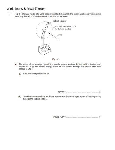 case study question on work and energy