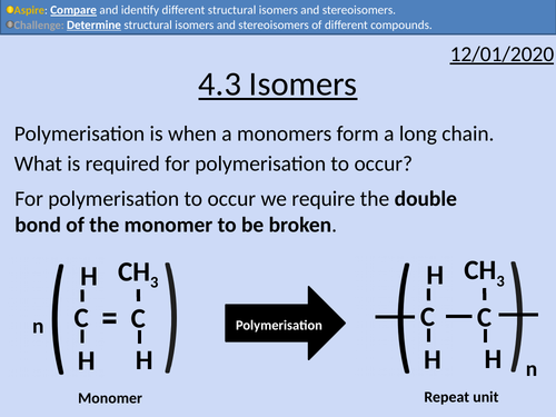 OCR Applied Science: 4.3 Isomers