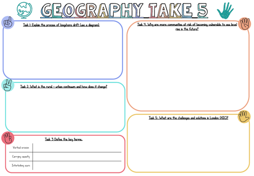 Take 5 Summary Sheets