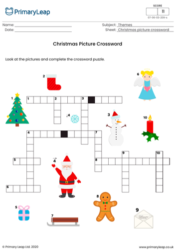 Christmas Picture Crossword