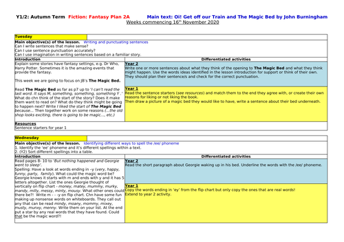 2Wk Lit Plan-Oi! Get off our train Yr1/2
