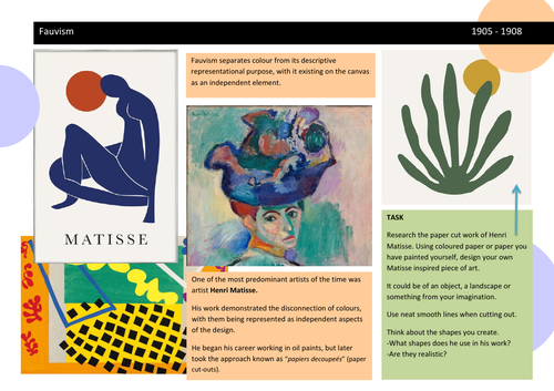 Henri Matisse Worksheet