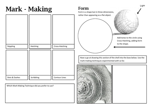 Mark-making activity sheet