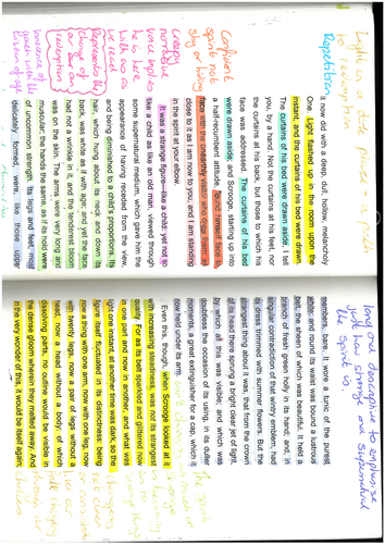 A Christmas Carol Stave 2 – Annotated Extracts with Literary & Contextual Analysis