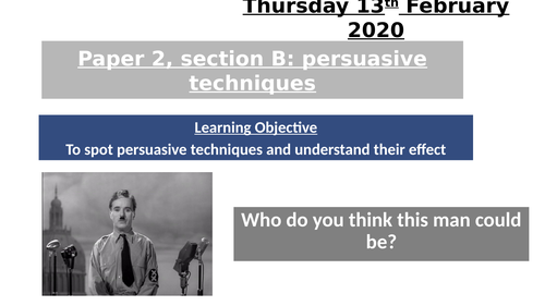 Language Paper 2 Section B (Question 5 — persuasive writing)