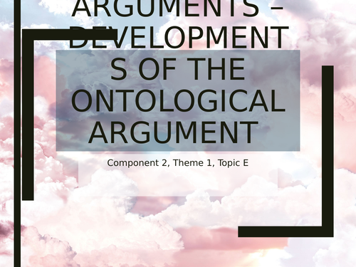 WJEC/Eduqas Religious Studies A Level C2 Theme 1 - E. Developments of the Ontological Argument