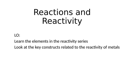 Metals and reactivity GCSE