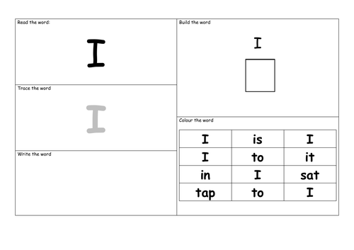 Print read, trace and build phase 2 and 3 tricky words