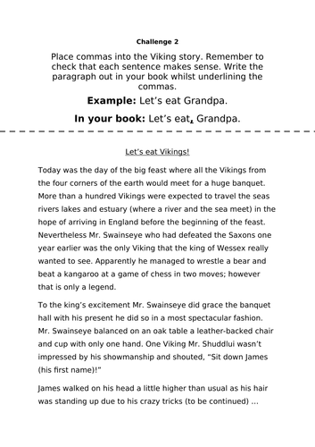 English - Using Commas (Year 5)