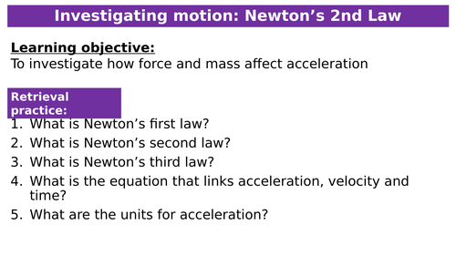 AQA Investigating motion Required practical