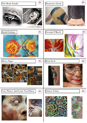 Close-Up Artist Research Reference Cards GCSE Art