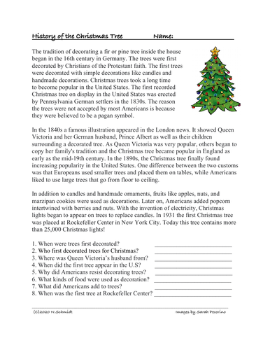 History of the Christmas Tree Reading