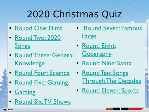 Christmas Quiz 2020