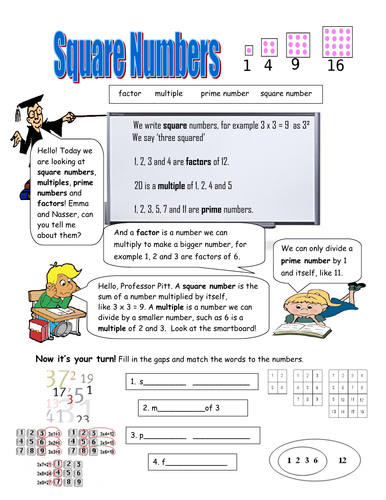 Number Patterns and Sequences! Square Numbers, Multiples, Prime Numbers and Factors