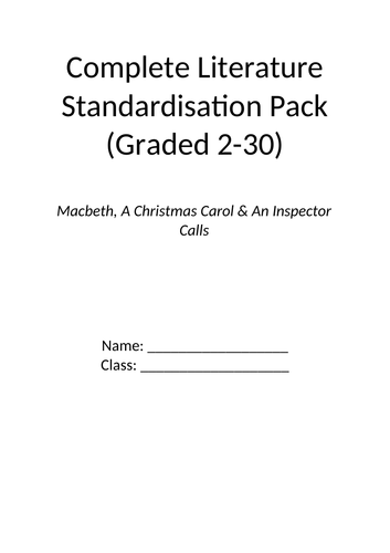 AQA 2018 Exam Full Literature Standardisation