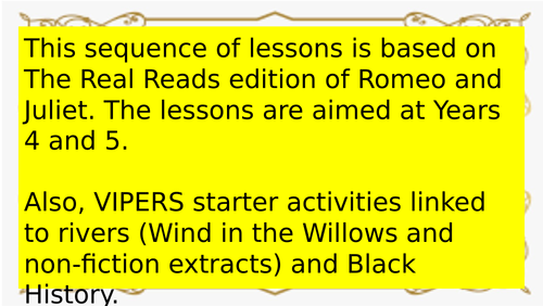 Romeo and Juliet Learning Journey