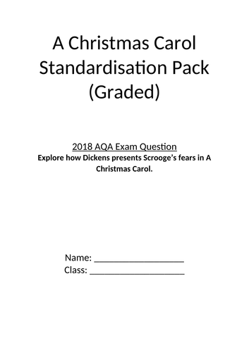 AQA 2018 A Christmas Carol Standardisation (Scrooge's Fears)