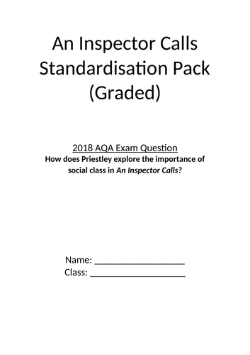 AQA 2018 An Inspector Calls Standardisation (social class)