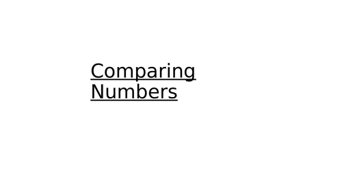 Place Value - Comparing Numbers