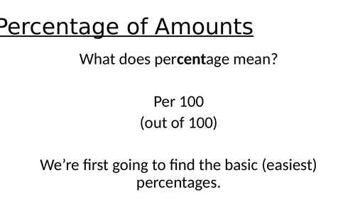 Percentages of Amounts