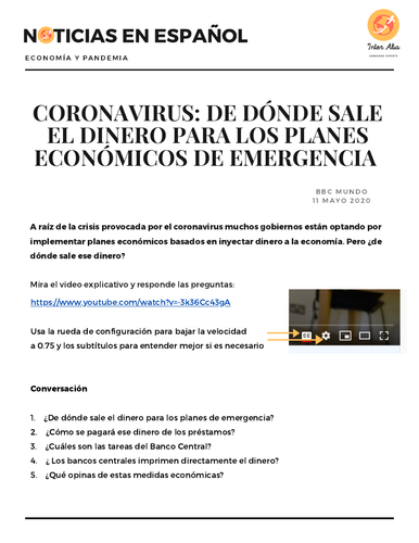 Noticias en español - Economía y Pandemia - B2/C1/C2 (DELE) (news in Spanish)