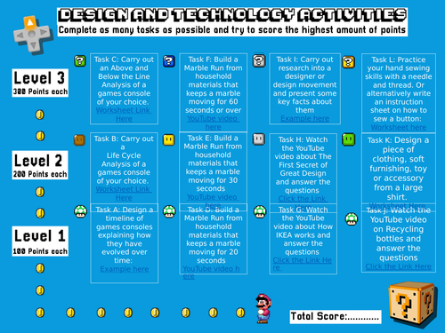 Gaming Level Up Tasks