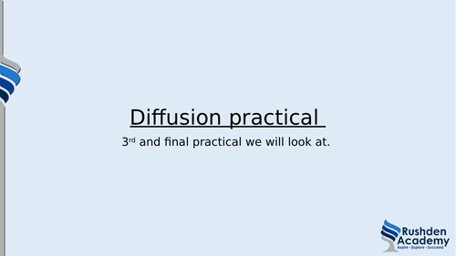 BTEC level 3 Applied science Unit 3 Diffusion set of lessons