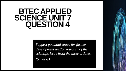 BTEC Applied Science L3 Unit 7 Section A Question 4 Note preparation