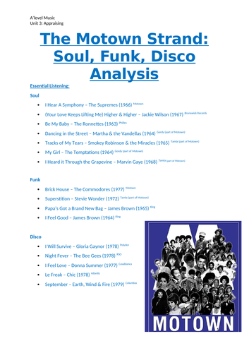Rock & Pop Music Analysis Worksheets