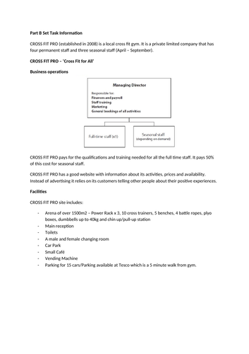 BTEC LEVEL 3 SPORT - UNIT 22 MOCK  EXAM