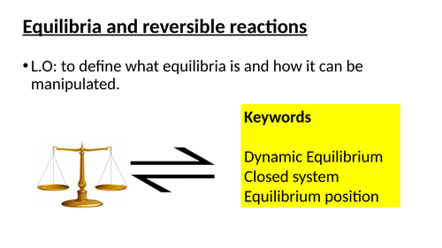 Edexcel Equilibrium intro Sc12/CC12a