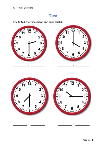 Y2 Maths - Time (Free) | Teaching Resources