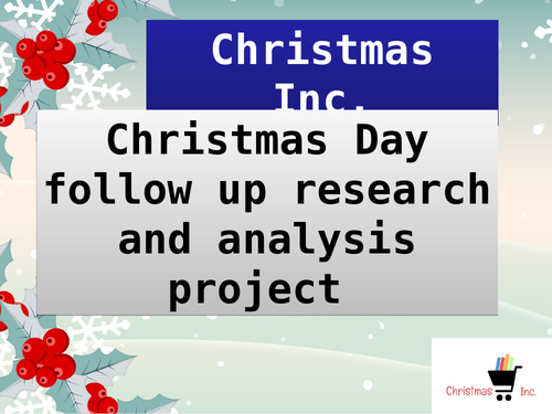 Business Enterprise Christmas Lesson Market Research
