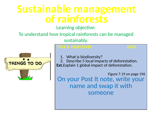 Sustainable management of tropical rainforests