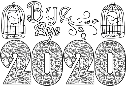 Bye 2020 / Hello 2021 Coloring pages - DGITIAL