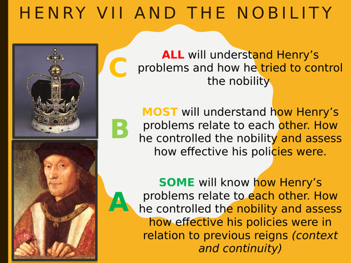 Henry VII and the NOBILITY - ideal for A Level AQA Unit 1C