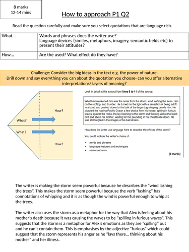 AQA English Language P1 & P2 common approach