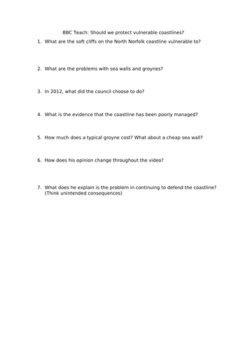 WJEC Eduqas A - Coastal Hazards & Vulnerability Complete SOL