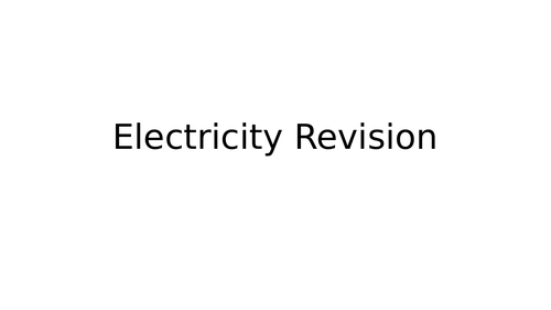 Electricity Revision Lesson