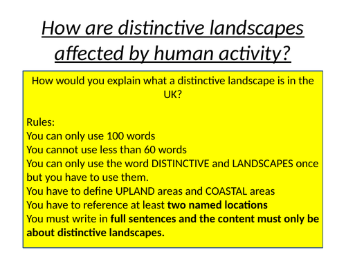 WJEC Eduqas A - Distinctive Landscapes, Human Activity & Management