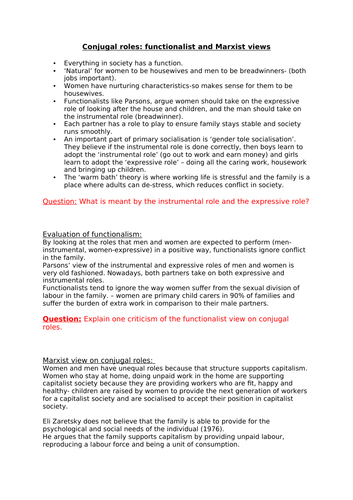 Conjugal roles coursework 07 picture