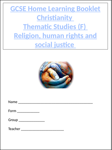 Post Covid grab and go RE work booklet Christianity religion, human rights and social justice