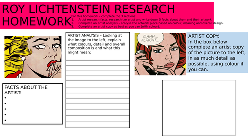 Roy Lichtenstein - Comic book design lesson
