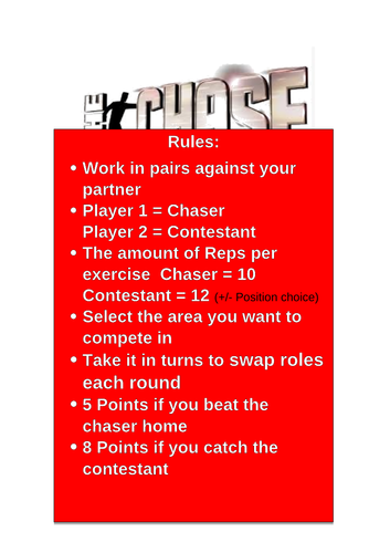 The Chase Fitness Game