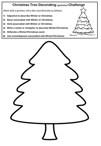 Christmas Tree Decorating Grammar Challenge