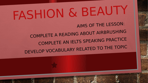 IELTS lesson - Fashion and Beauty topic