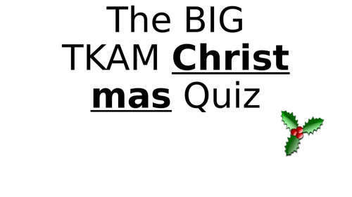 To Kill A Mockingbird Xmas Quiz