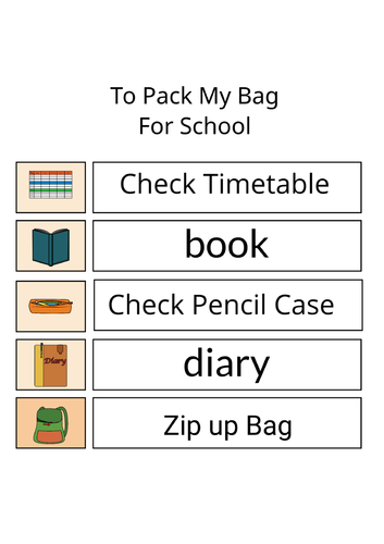 Organising My Bag for School